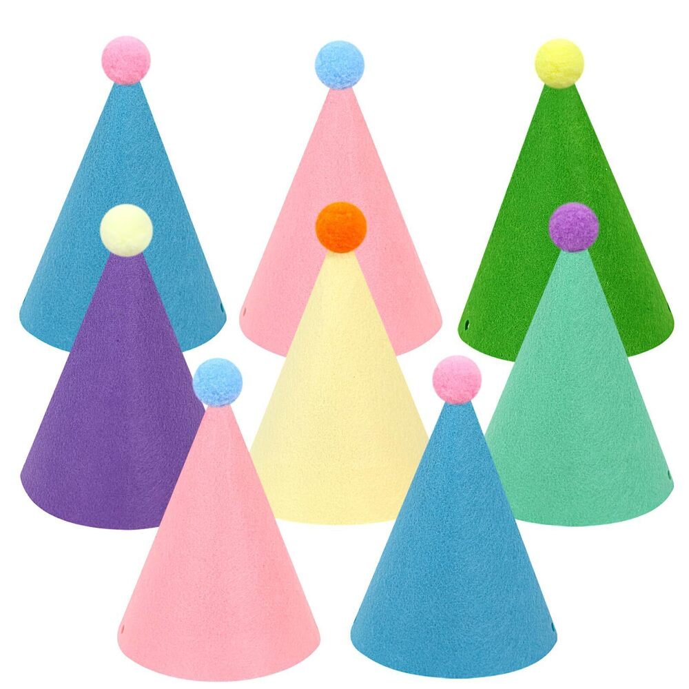 1165 12 Pack Birthday Party Hats Adult Pastel Cone Hats for Adult Teenager
